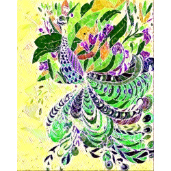 &quot;Fancy Peacock&quot; Contemporary Abstract Art Print - Two Sizes - Free Shipping