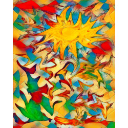 &quot;Hot Sun&quot; Contemporary Abstract Art Print - Two Sizes - Free Shipping