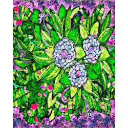 &quot;Hydrangea&quot; Contemporary Abstract Art Print - Two Sizes - Free Shipping